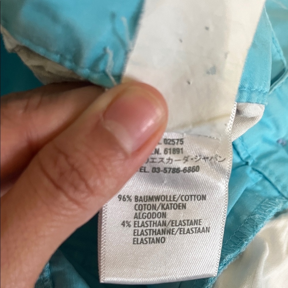 Escada Women's Turquoise Straight Leg Jeans, size 8 - Picture 3 of 7